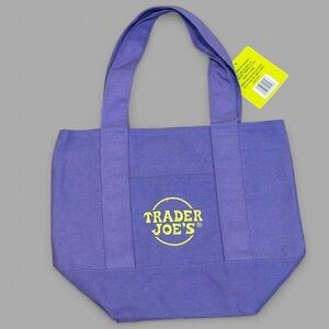 Trader Joe’s Purple Canvas Mini Tote Bag NWT